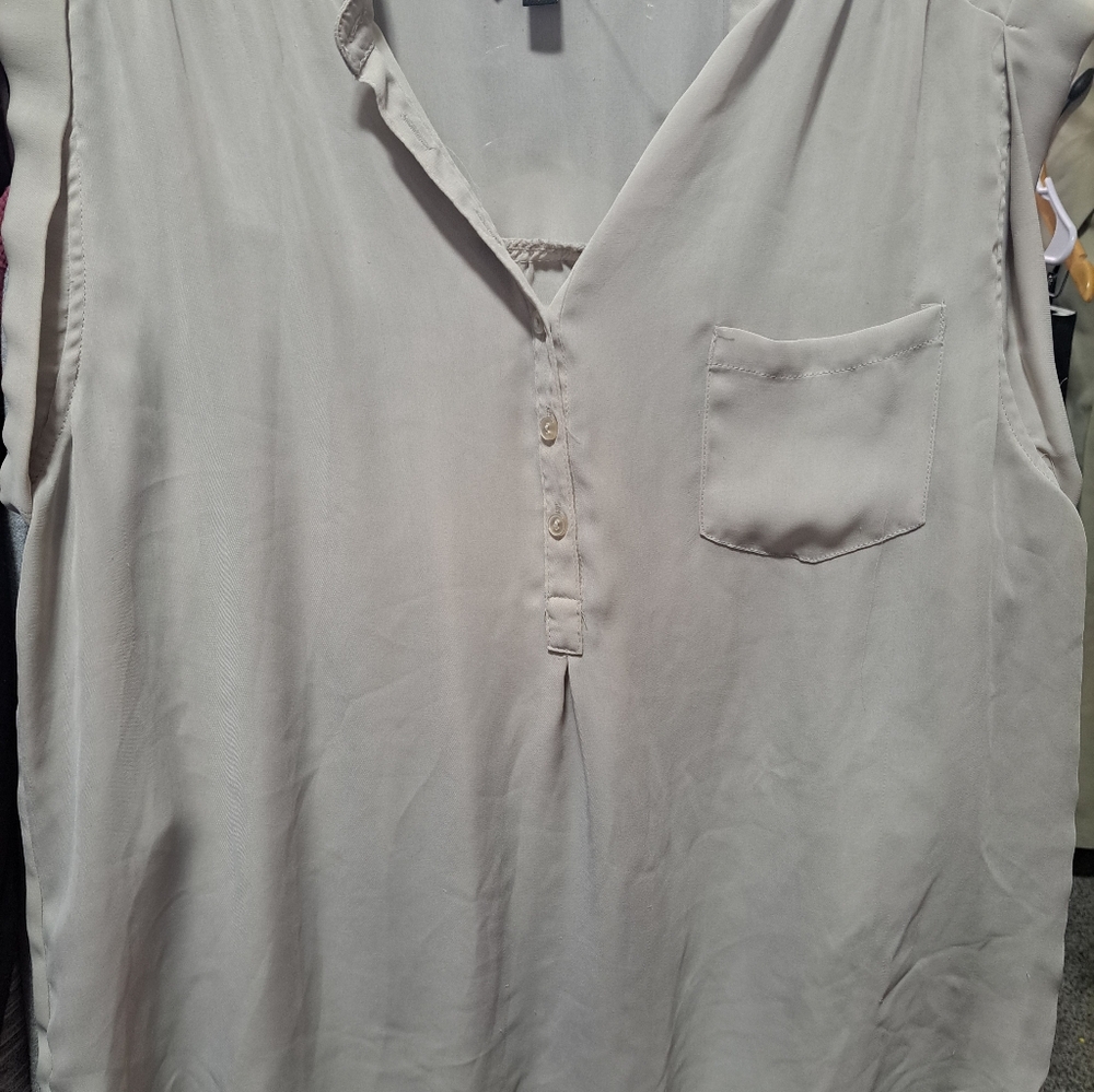 Sandro Cream Sleeveless Blouse